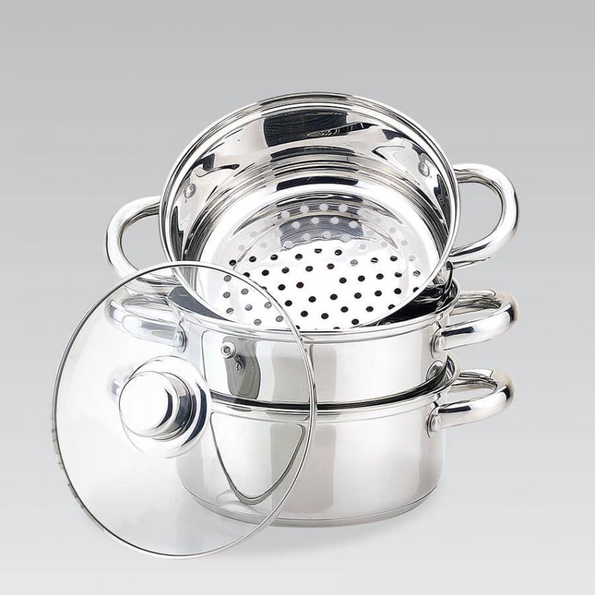 Пароварка Maestro MR-2900-24 з нержавіючої сталі 24 см 5 л (2326032020) - фото 3 Пароварка Maestro MR-2900-24 з нержавіючої сталі 24 см 5 л (2326032020) - фото 3