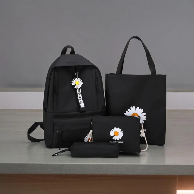 Рюкзак школьный для девочки Chamomilla 4в1 Черный