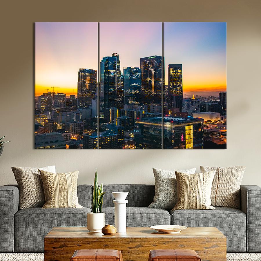 Картина город Современная архитектура Лос-Анджелеса 128x81 см (A813-3)