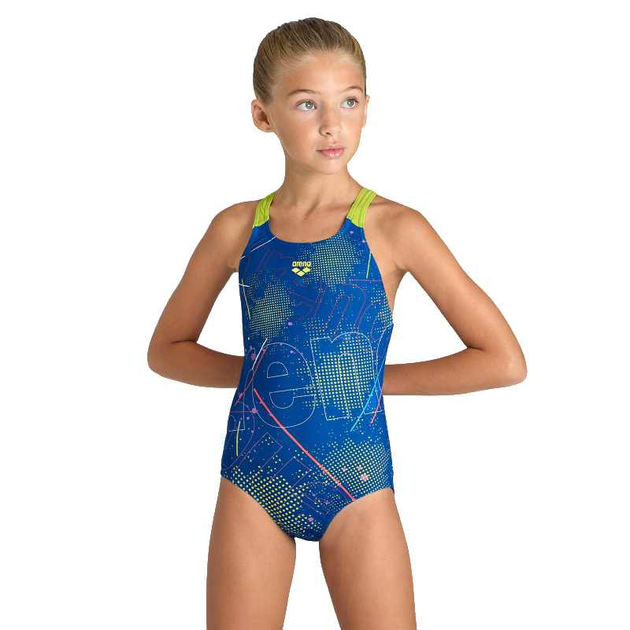 Купальник дитячий Arena GALACTIC SWIMSUIT SWIM PRO BAC 140 см Блакитний/Жовтий (005923-780 140)