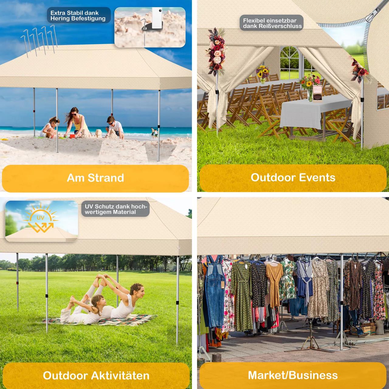 Павільйон садовий KESSER 6x3 м UV50+ Бежевий - фото 4 Павільйон садовий KESSER 6x3 м UV50+ Бежевий - фото 4