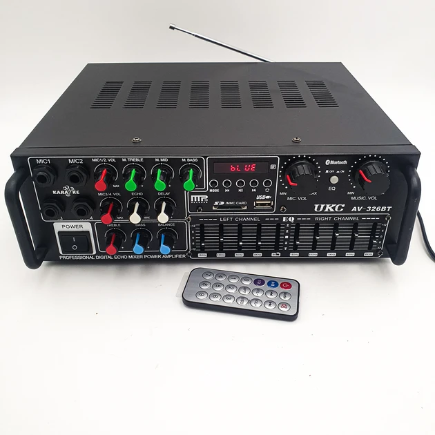 Підсилювач потужності UKC AV-326BT з функцією караоке з Bluetooth (5149) - фото 5 Підсилювач потужності UKC AV-326BT з функцією караоке з Bluetooth (5149) - фото 5
