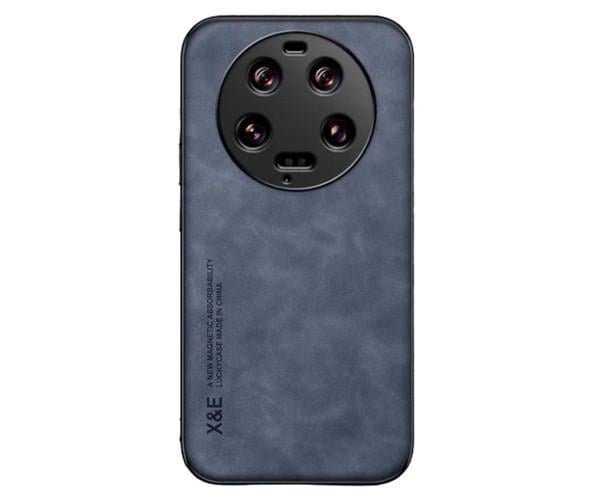 Кожаный чехол - накладка X&E для Xiaomi 13 Ultra с металлической вставкой Синий