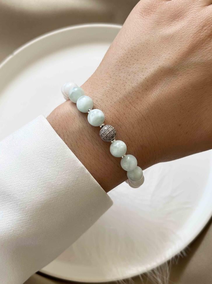 Браслет ангеліт та нефрит (4825) Браслет ангеліт та нефрит (4825)