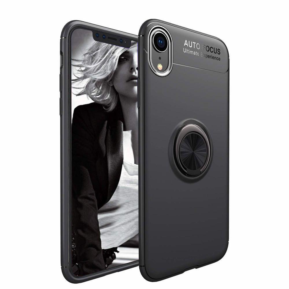 Чехол с кольцом Auto Focus для Apple iPhone XR Black (08549-2B)