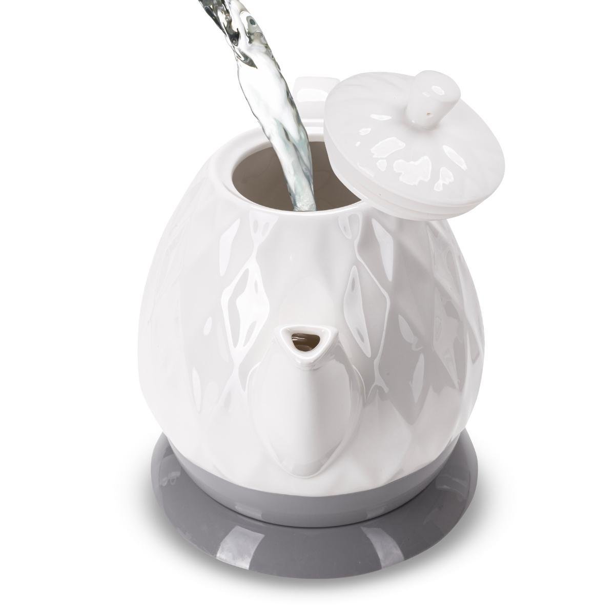 Електрочайник на підставці Kamille KM-1727 керамічний із фіксованою ручкою 1200 W 1,5 л Біло-сірий (124-84-1727) - фото 3 Електрочайник на підставці Kamille KM-1727 керамічний із фіксованою ручкою 1200 W 1,5 л Біло-сірий (124-84-1727) - фото 3