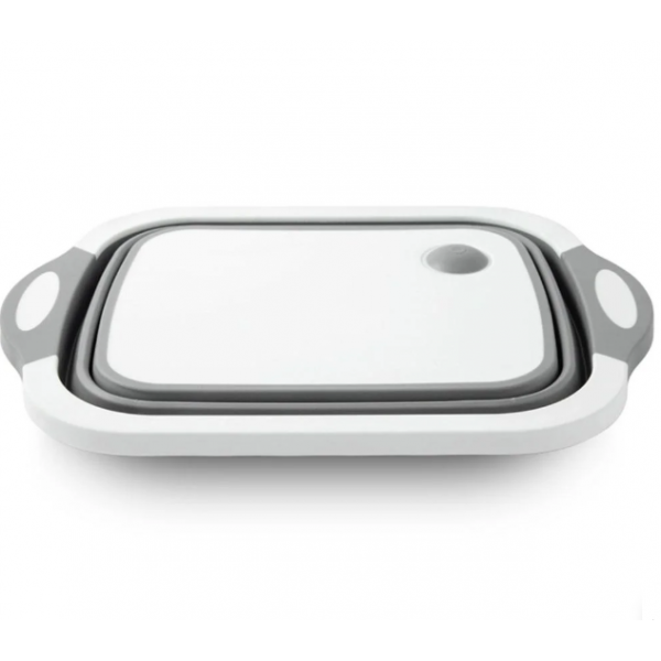 Доска разделочная складная Cut Board 2в1 со сливным отверстием Серо-белый 549345325