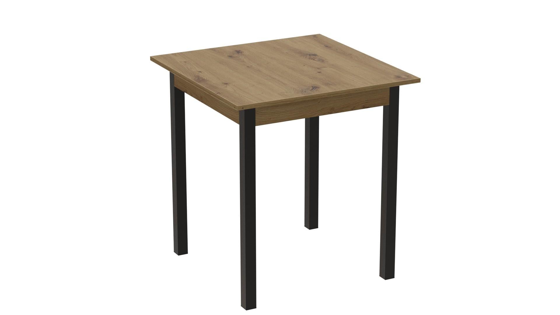 Обеденный стол Ferrum-decor Диего ДСП 16 мм 75x80x80 см Черный/Дуб Артизан (FRD-105715)