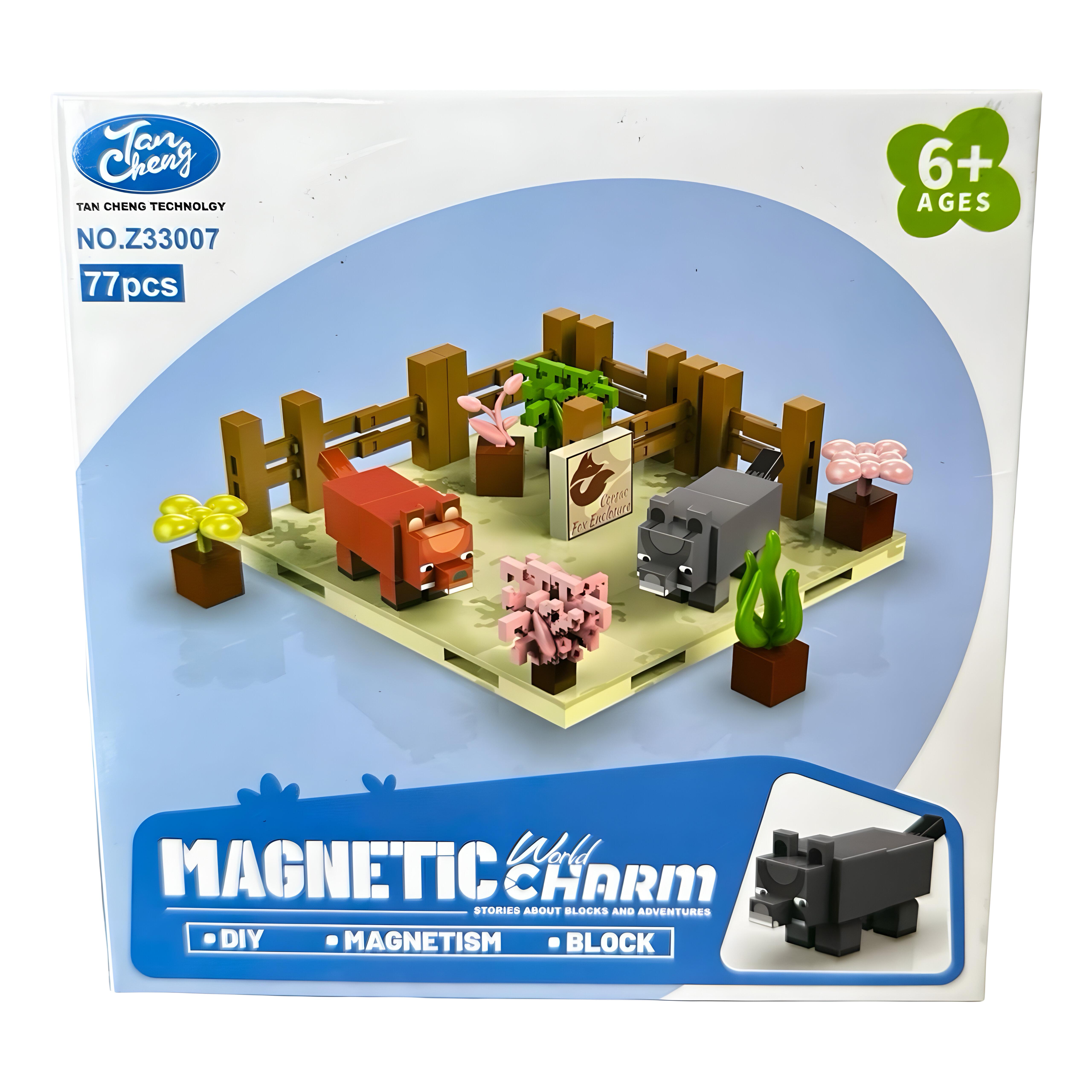 Конструктор магнітний Magnetic World Павільйон з лисицями 77 деталей (Z33007) - фото 2 Конструктор магнітний Magnetic World Павільйон з лисицями 77 деталей (Z33007) - фото 2