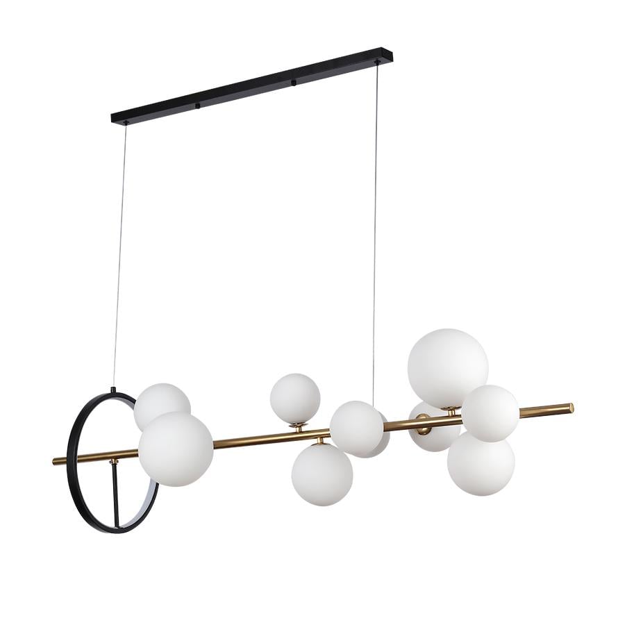 Люстра молекула підвісна Levistella 918LP267-10 GAB/WH плафони білі Чорний/Бронза