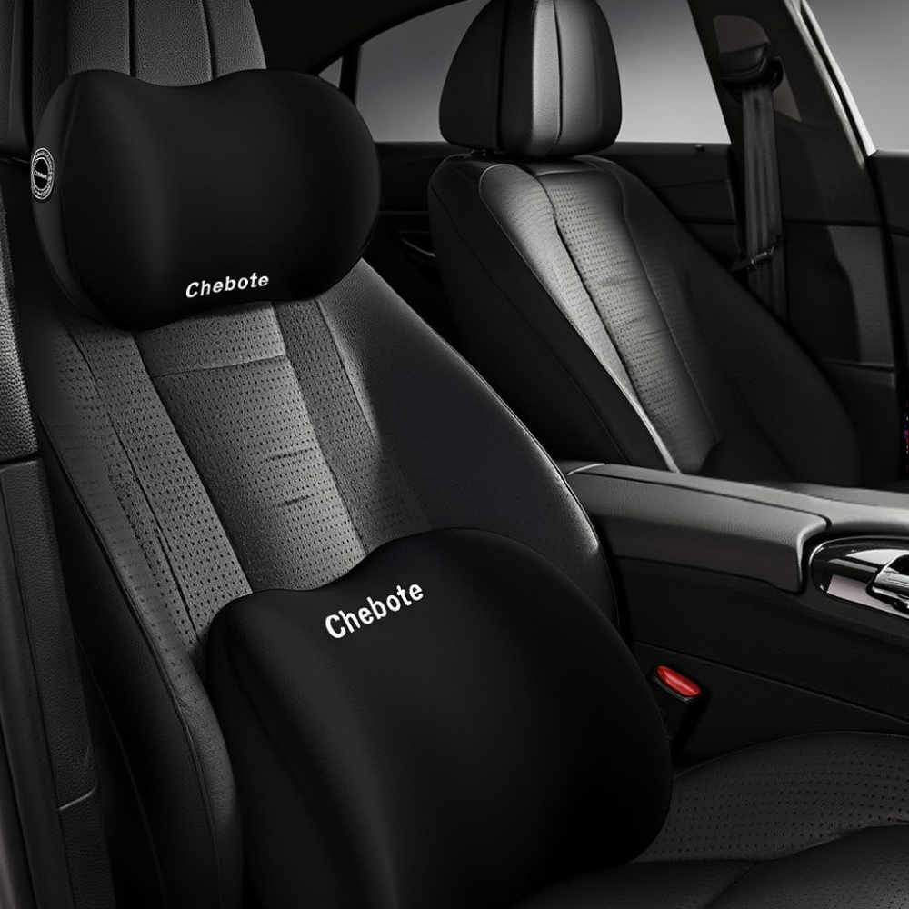 Набір подушок ортопедичних під шию і спину в автомобіль Чорний Набір подушок ортопедичних під шию і спину в автомобіль Чорний