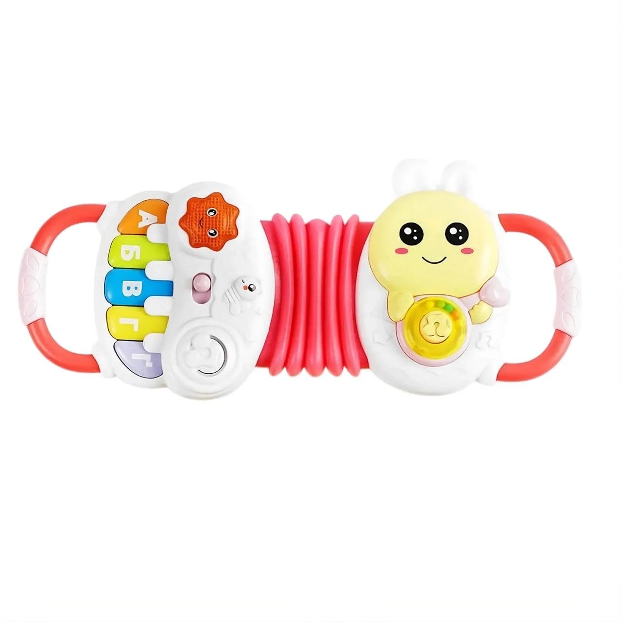 Игрушечный аккордеон с песнями/буквами/мелодиями и световыми эффектами Розовый