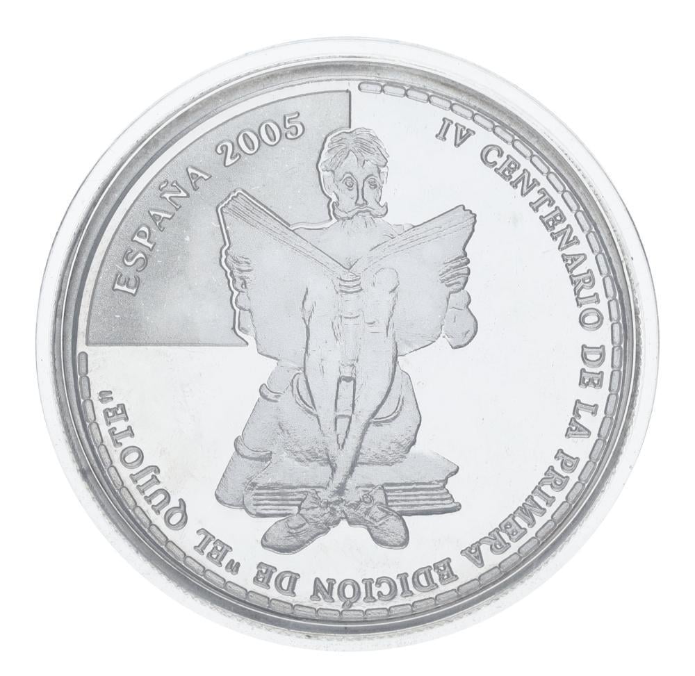 Коллекционная монета Испания 10 евро 2005 серебро UNC М Сервантес 400 лет романа Дон Кихот (М21495)
