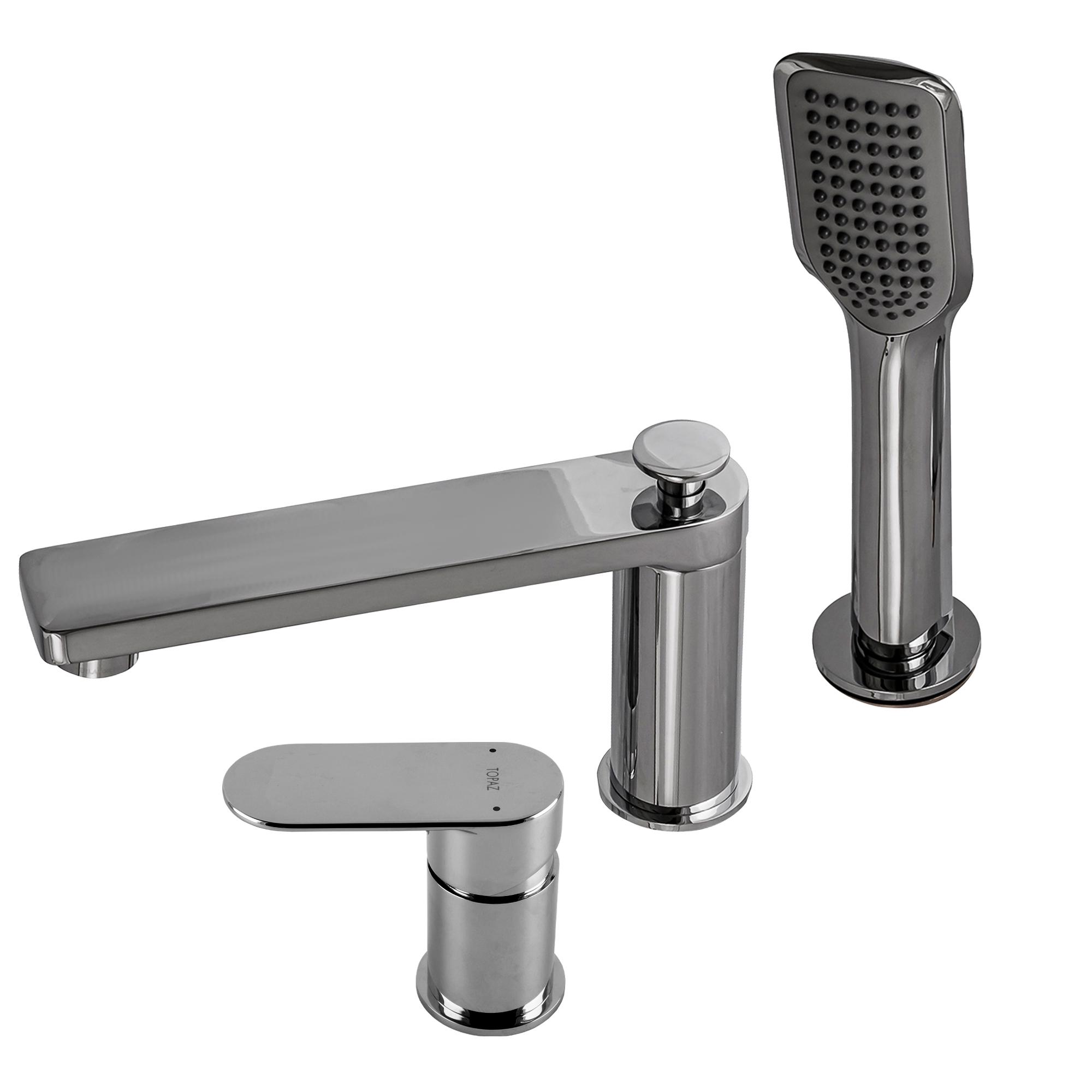 Смеситель на борт ванны TOPAZ BARTS-TB 07111-H36 000015836 на три отверстия Хром (108083) - фото 3