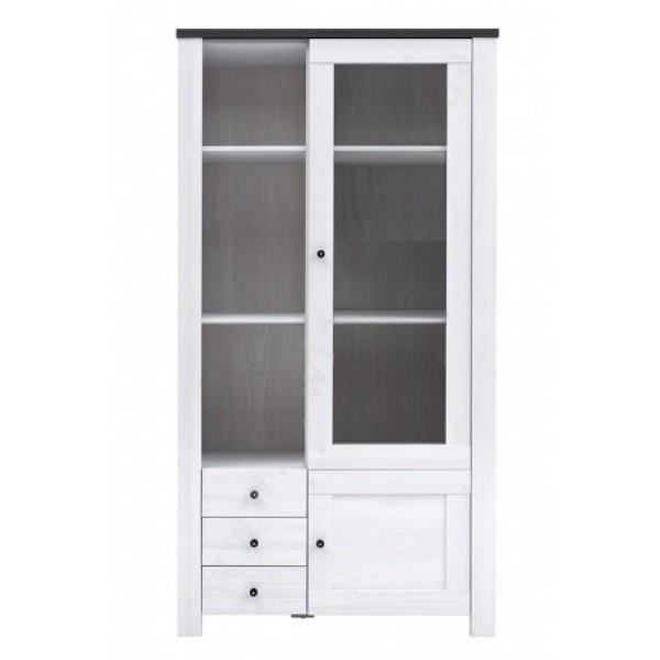 Витрина для кабинета Gerbor Антверпен 1060х405х2000 мм Ясень снежный/Дуб мореный (221a37fe)