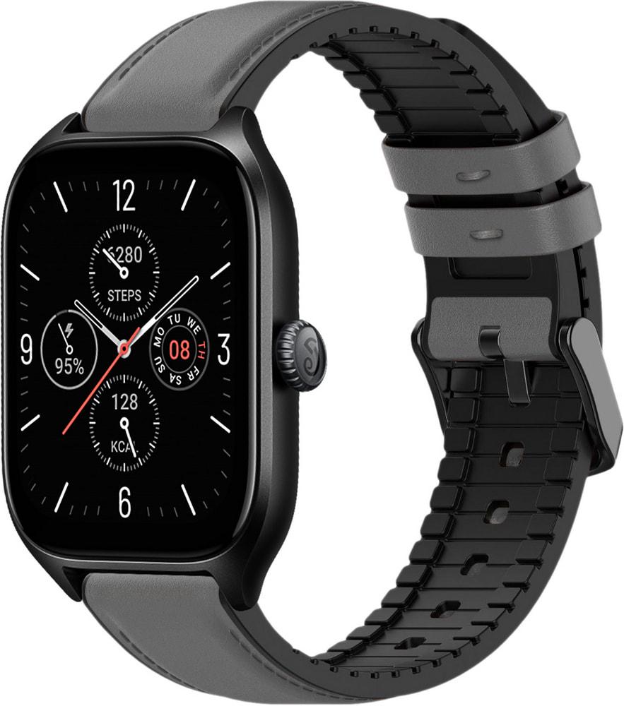 Ремешок кожаный Tamyx для Amazfit GTS 4/Mini Grey (31608-33)