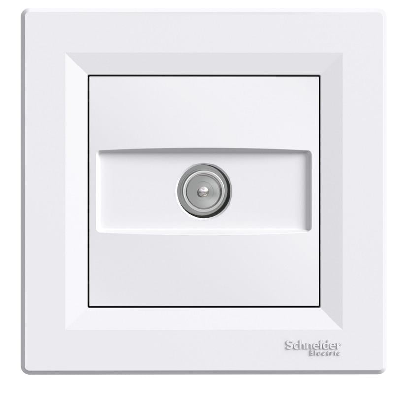 Розетка проходная Schneider Electric Asfora ABS TV 4dB с рамкой Белый (EPH3200221)
