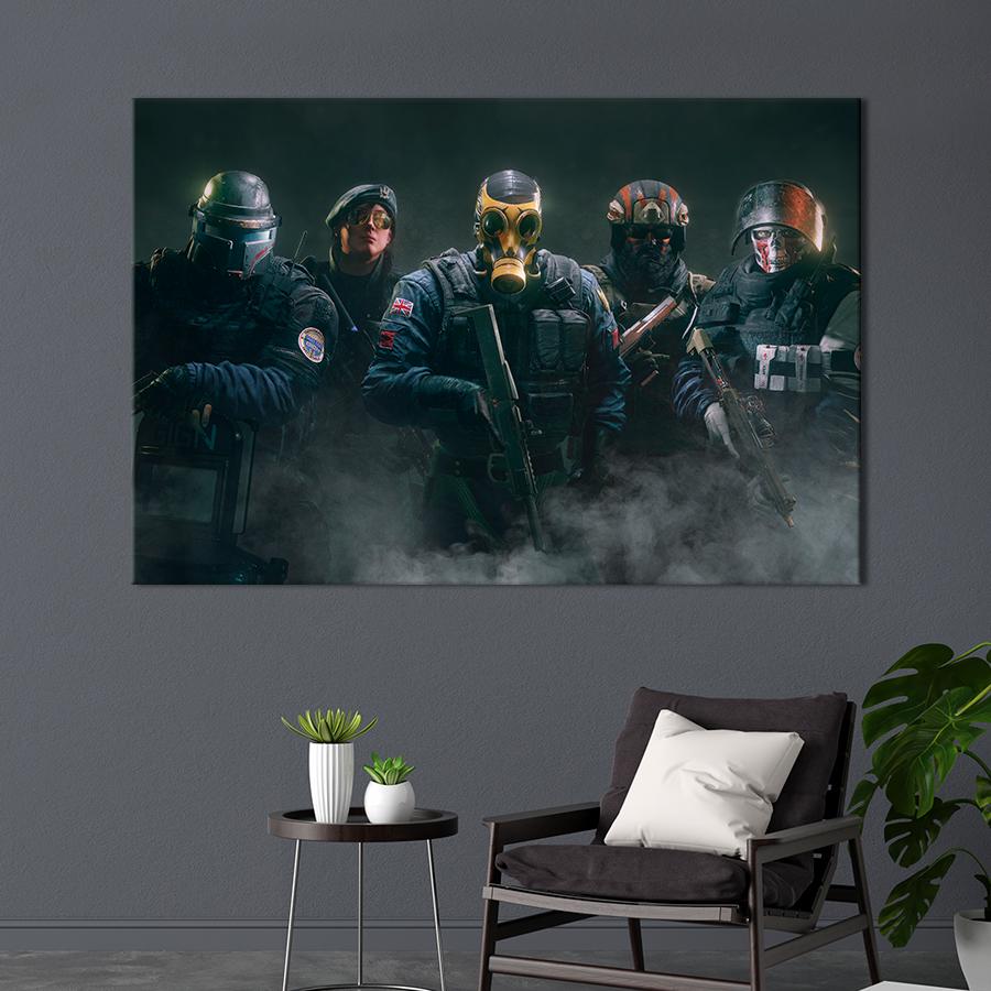Настенний декор Герои игры Tom Clancy’s Rainbow Six Осада 120x80 см (A156-1)