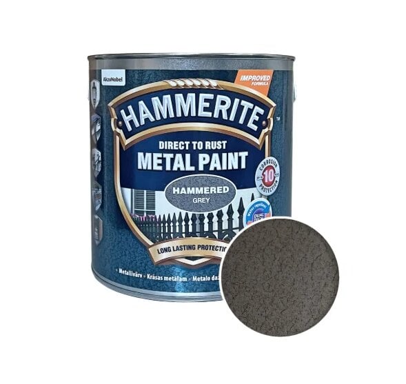 Фарба молоткова Hammerite Metal Paint для металу 2,5 л Сірий (5126396)