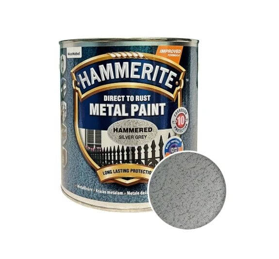 Краска молотковая Hammerite Metal Paint для металла 2,5 л Серебристо-серый (5126387)