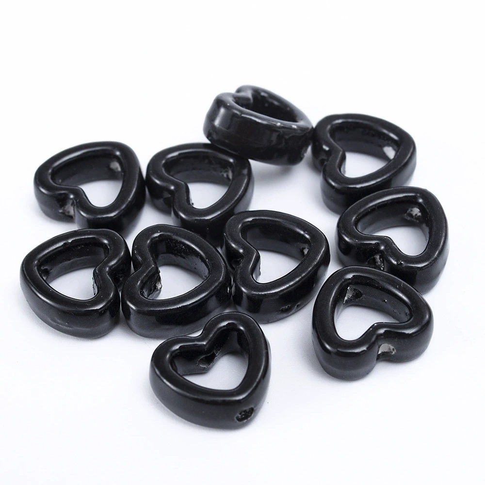 Бусина Сердце разделитель керамическая 14,5х13 мм 1 шт. Черный (КБ1413с06)