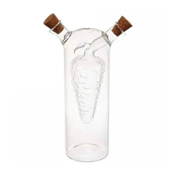 Пляшка для олії та оцту подвійна YIWU з боросилікатного скла 80 та 300 мл Прозорий ( 147-107-HP-34-14)