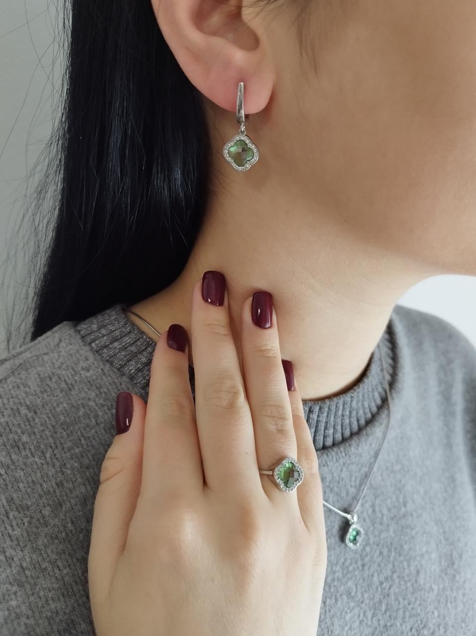 Подвеска серебряная с султанитом Клевер (ПКЛВЦ/М-слт) - фото 6
