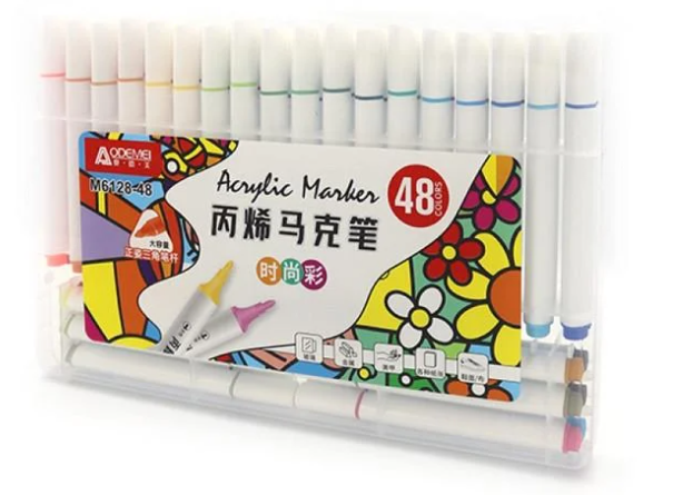 Набор акриловых скетчмаркеров Aodemei 48 цветов Набор акриловых скетчмаркеров Aodemei 48 цветов
