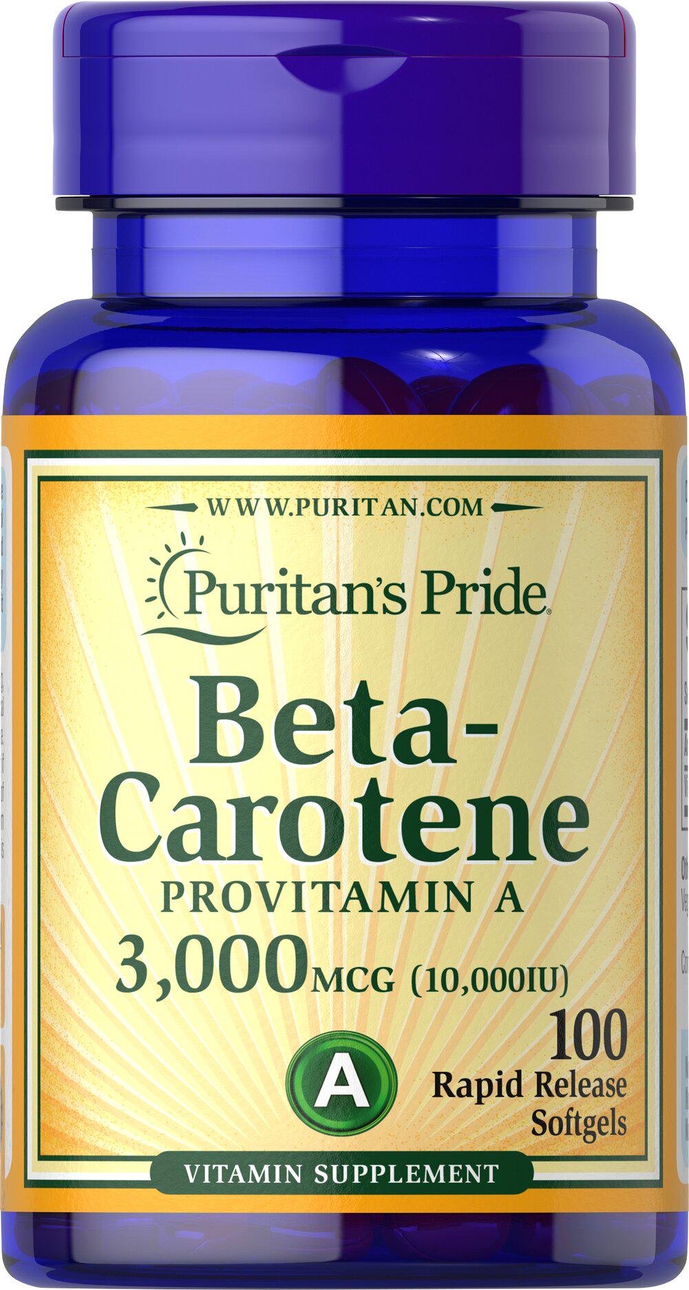 Бета-каротин Вітаміни Puritan's Pride Beta-Carotene 10,000 IU 100 SGL