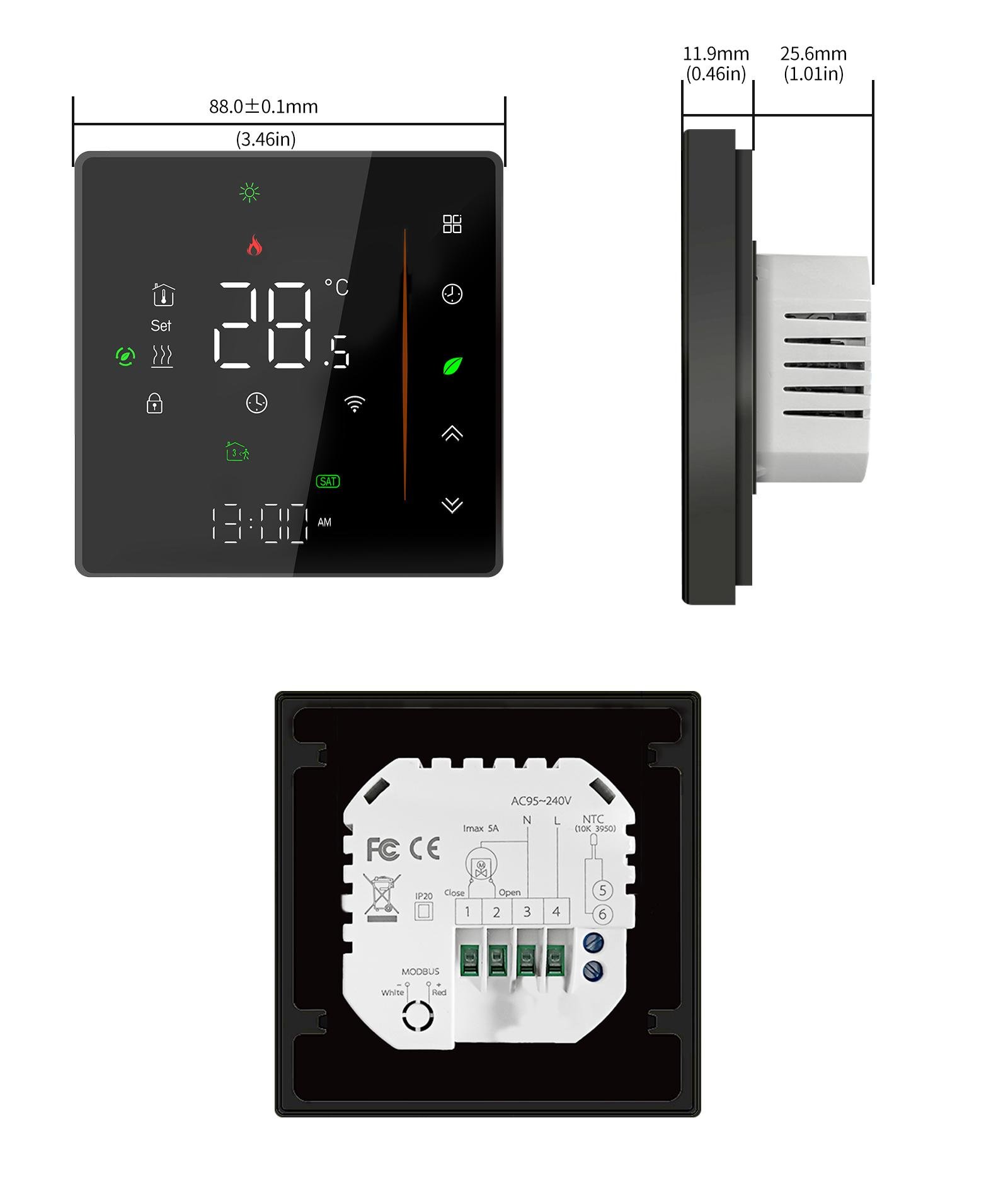 Термостат сенсорный TuyaSmart BHT-006 Series умный Wi-Fi с голосовым управлением и функцией памяти для электрического пола - фото 6 Термостат сенсорный TuyaSmart BHT-006 Series умный Wi-Fi с голосовым управлением и функцией памяти для электрического пола - фото 6