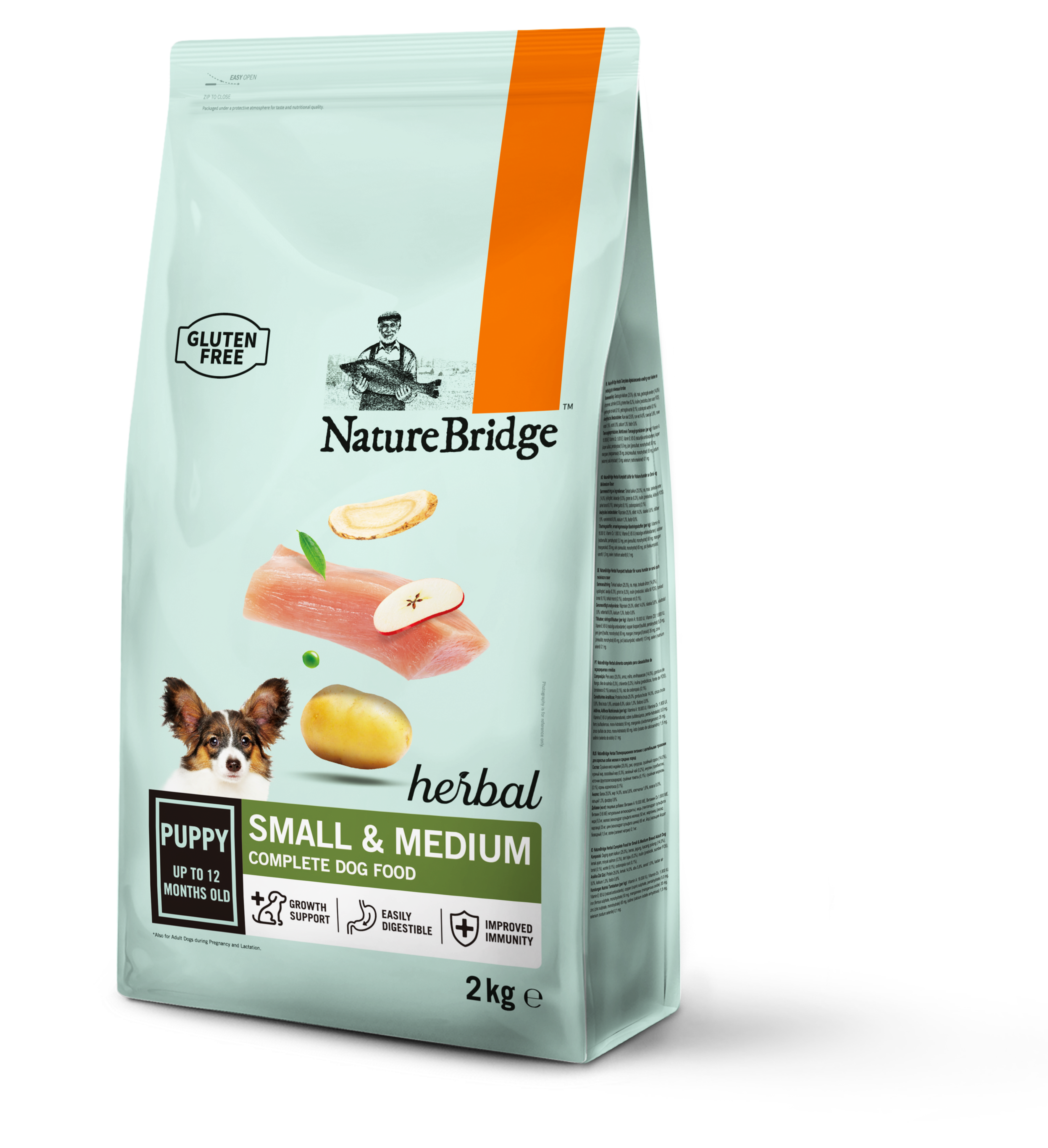 Корм сухий для цуценят малих та середніх порід Nature Bridge Herbal з куркою 2 кг (9165)
