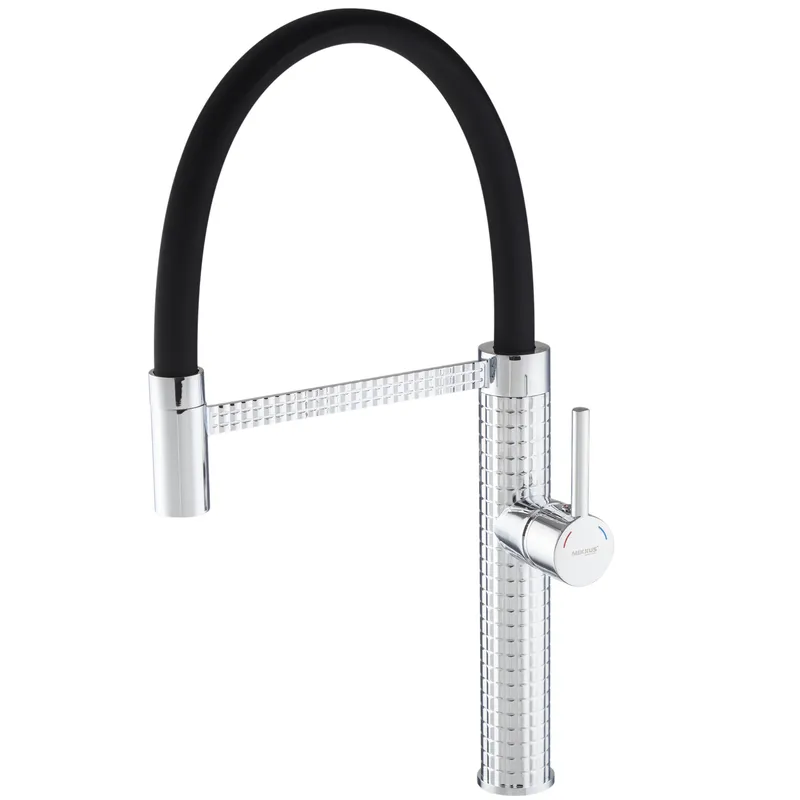 Смеситель с мягким изливом высокий однорычажный MIXXUS 017 латунь Хром (b-MI6965)