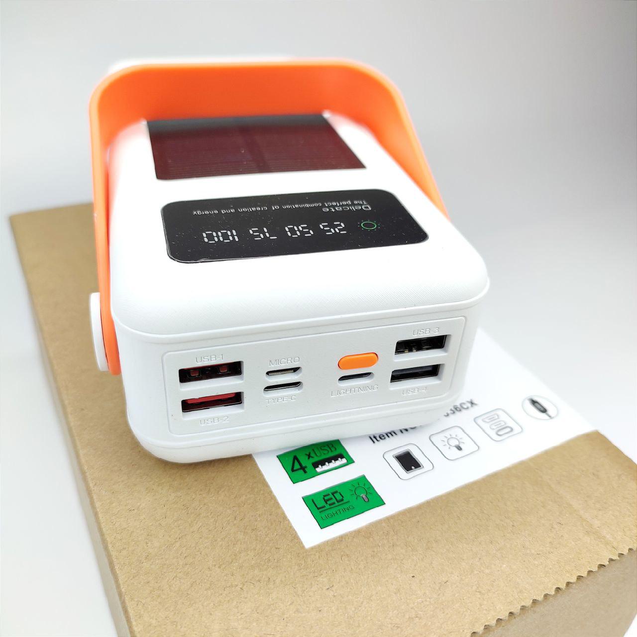 Повербанк YM-636CX 40000 mAh солнечная панель/4 шнура/быстрая зарядка (1132)