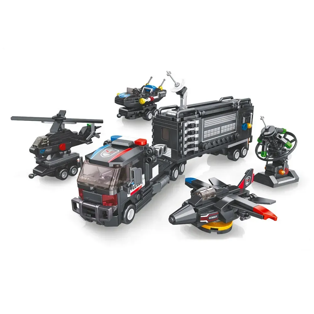 Конструктор Limo Toy Kids Bricks Полиция SWAT полицейский спецотряд из пластика на 627 дет. Черный (150-98-KB5903)