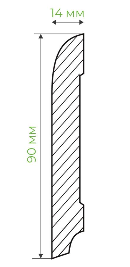 Плінтус дерев'яний із дуба Євро 9 90х14 мм (18197068) - фото 3