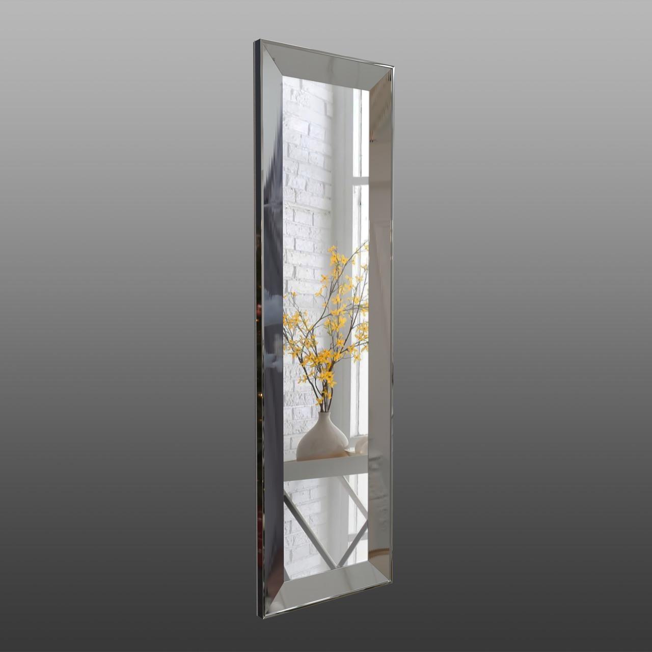 Зеркало ростовое настенное в пластиковой раме 150х70 см Хром