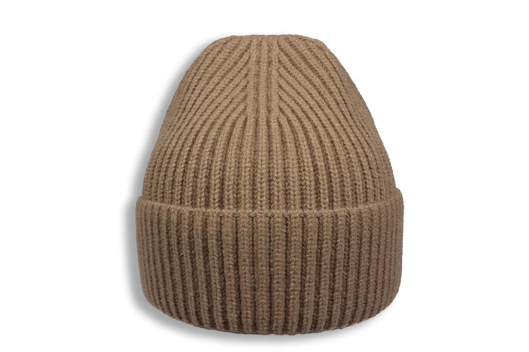 Шапка молодежная Apex Айрис с отворотом кашемировая без подкладки one size Темно-бежевый (282116) - фото 1
