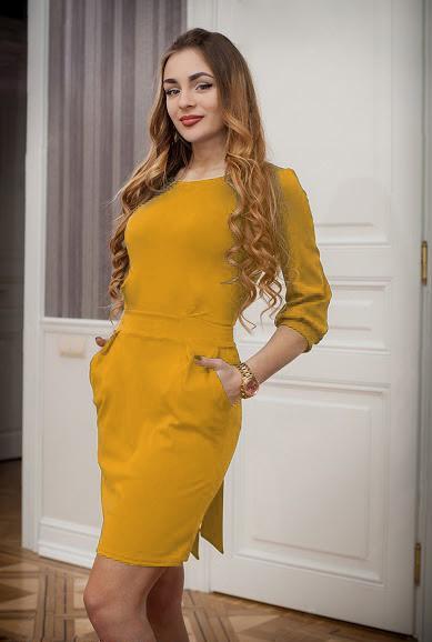 Платье Podium Tailgrass 13808-MUSTARD XXL Горчичный