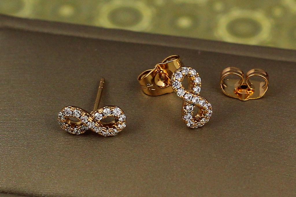 Серьги гвоздики Xuping Jewelry Бесконечность 4 мм Золотистый (2359643440)