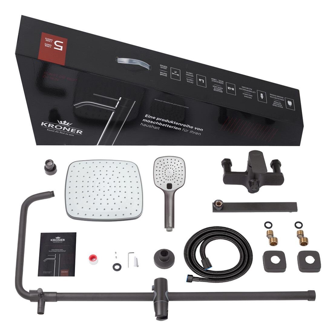 Набір змішувачів для ванни Kroner Armada збройова сталь Графітовий (GRP067/GRP010) - фото 16 Набір змішувачів для ванни Kroner Armada збройова сталь Графітовий (GRP067/GRP010) - фото 16