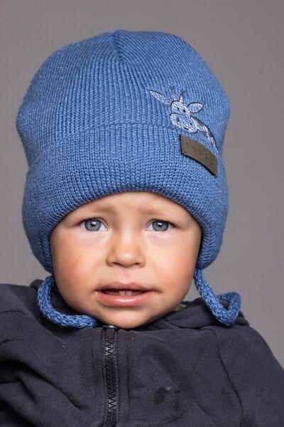 Шапка детская для мальчиков Жирафка D863 хлопок 42-46 см Голубой