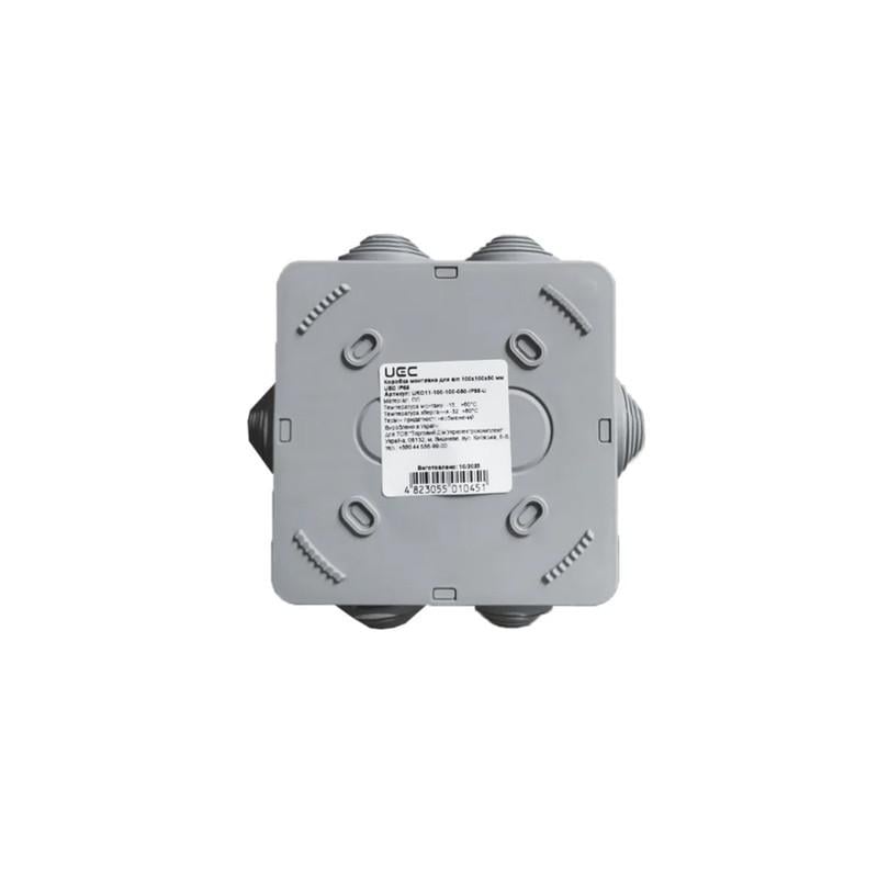Распределительная коробка УЭК наружная 6 герметичных вводов IP55 PP 100х100х50 мм (UKO11-100-100-050-IP55-U)