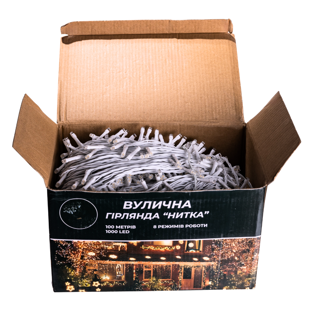Гірлянда Нитка вулична 1000 LED 100 м Білий (CF1000L100MWW) - фото 4 Гірлянда Нитка вулична 1000 LED 100 м Білий (CF1000L100MWW) - фото 4