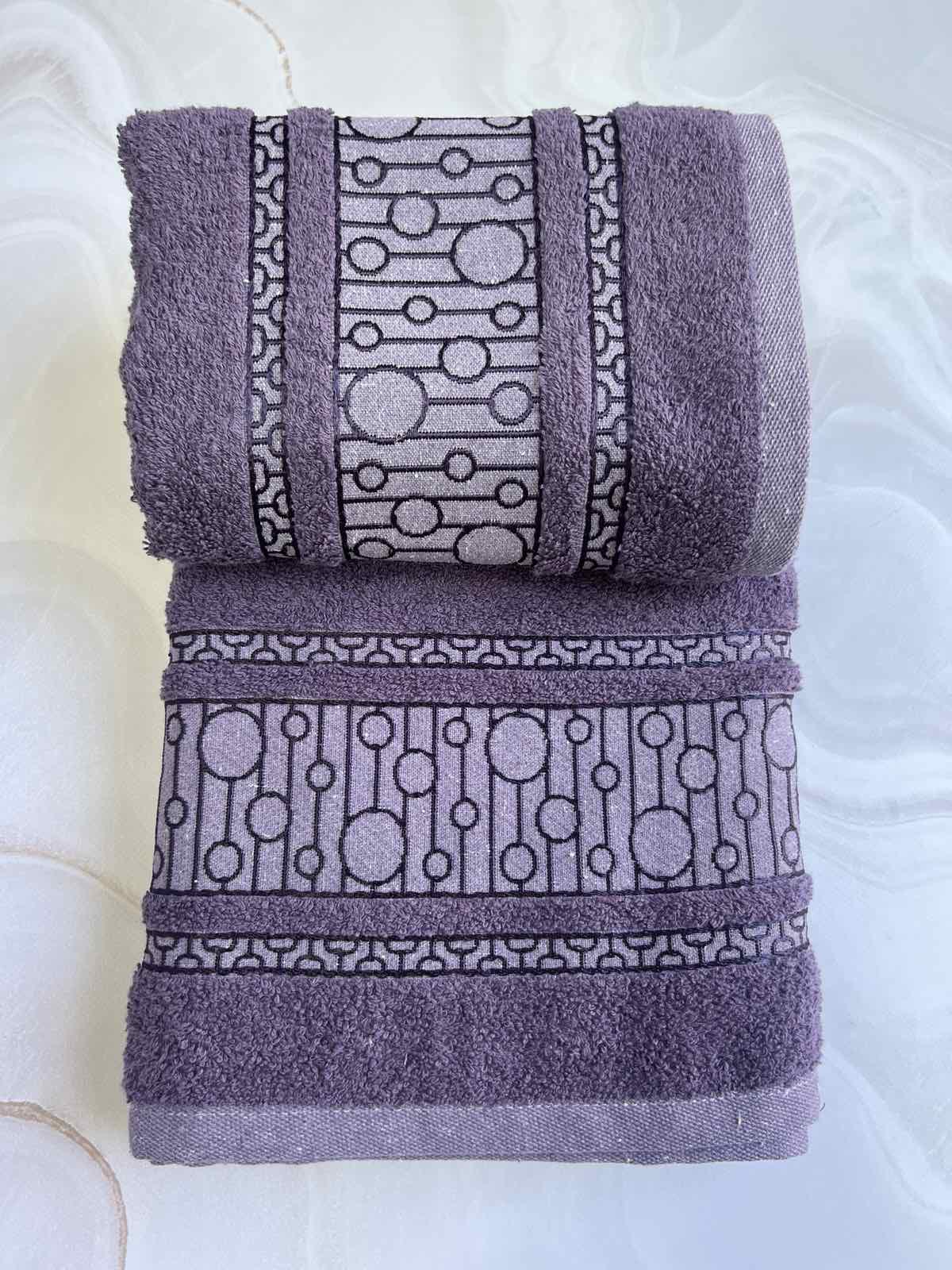 Набір рушників банне та для обличчя 70х40 см/50х90 см 2 шт. Фіолетовий (mame2v1kruf-fio) - фото 6 Набір рушників банне та для обличчя 70х40 см/50х90 см 2 шт. Фіолетовий (mame2v1kruf-fio) - фото 6