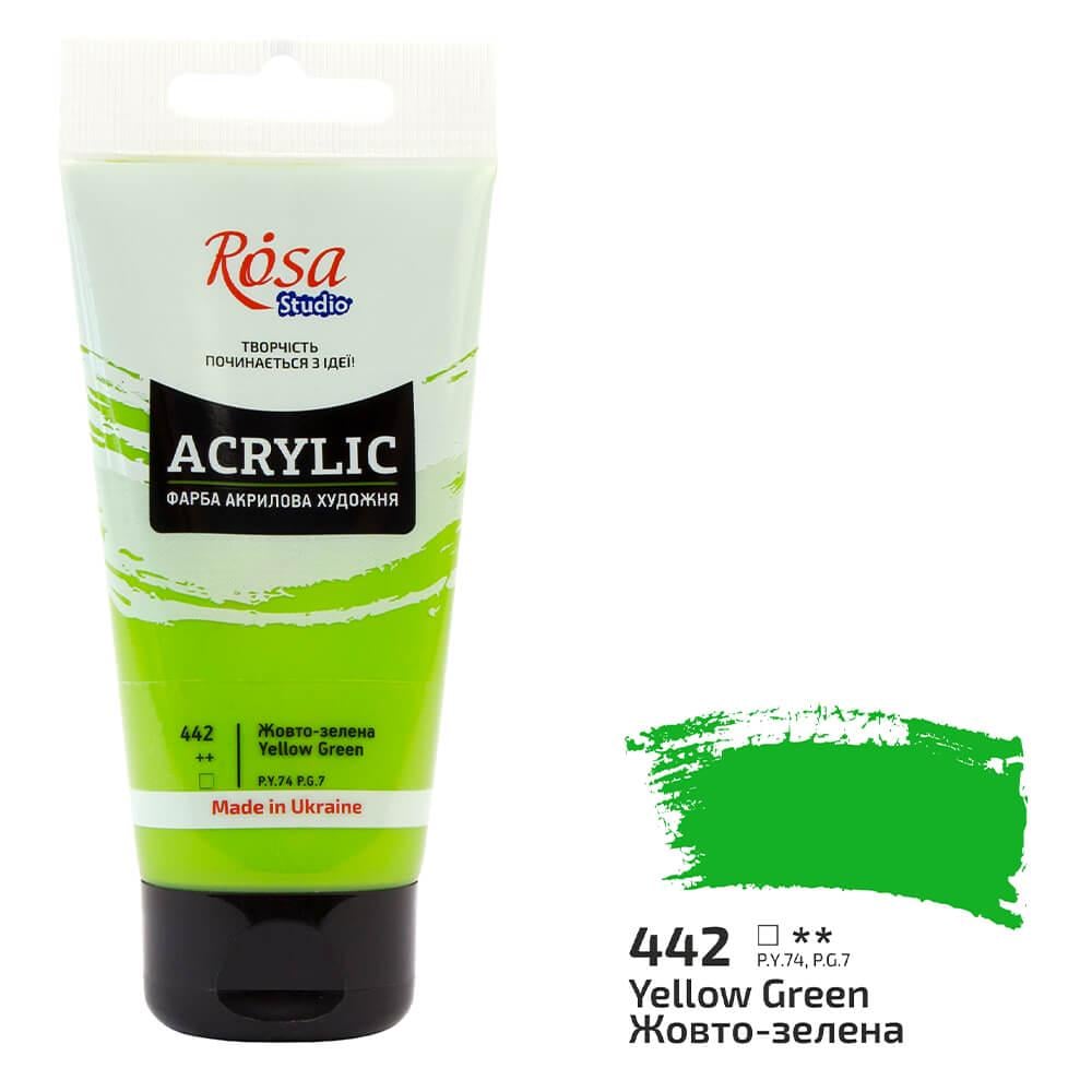 Акриловая краска Rosa Studio 442 75 мл Желто-зеленый (32241442) - фото 1 Акриловая краска Rosa Studio 442 75 мл Желто-зеленый (32241442) - фото 1