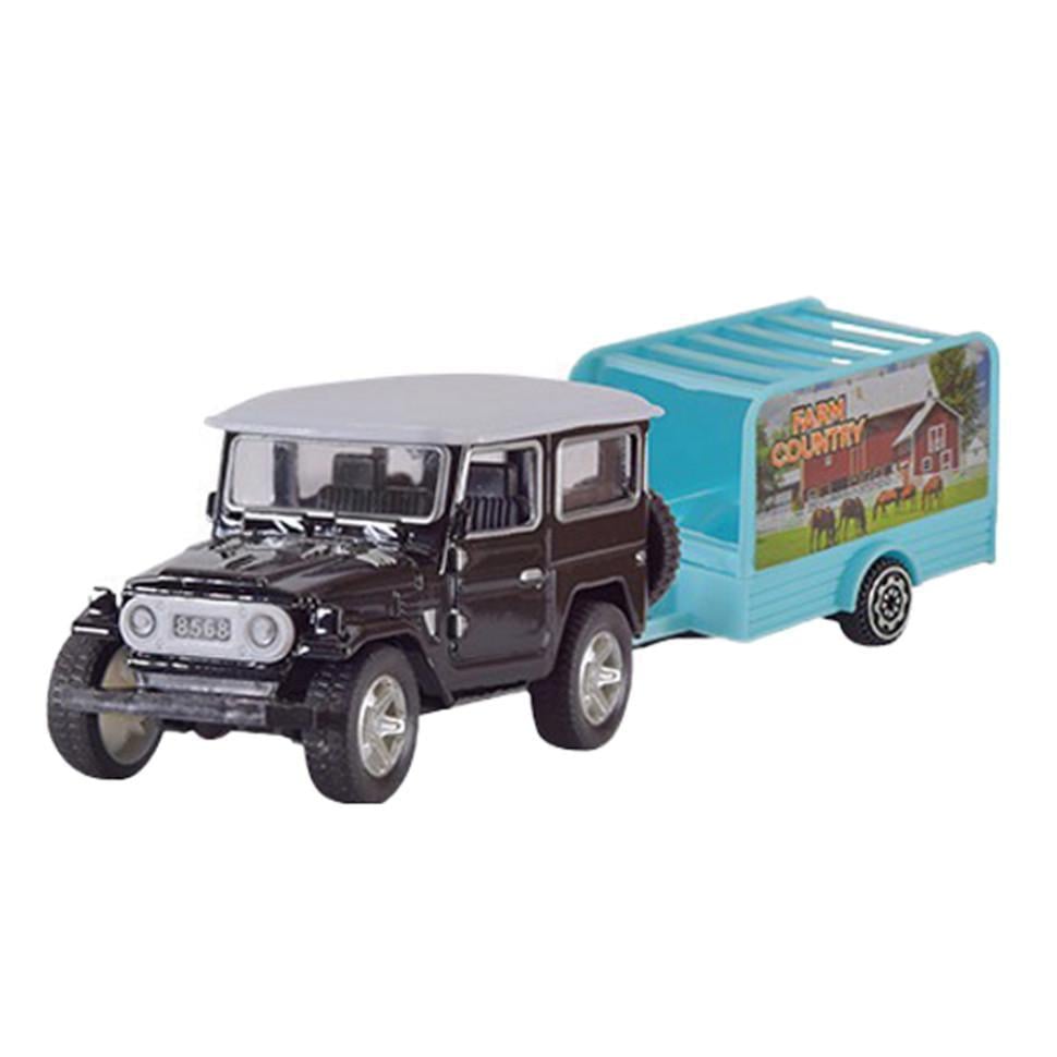 Джип із причепом Автопром ap7465 масштаб 1:50 Чорний (RLT39572s51545)