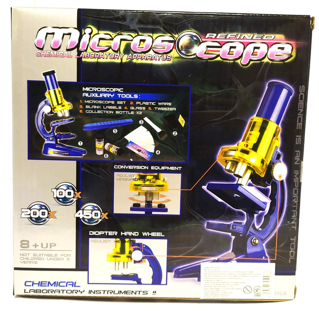 Микроскоп для детей С 2107 с аксессуарами в коробке (5615) - фото 5 Микроскоп для детей С 2107 с аксессуарами в коробке (5615) - фото 5