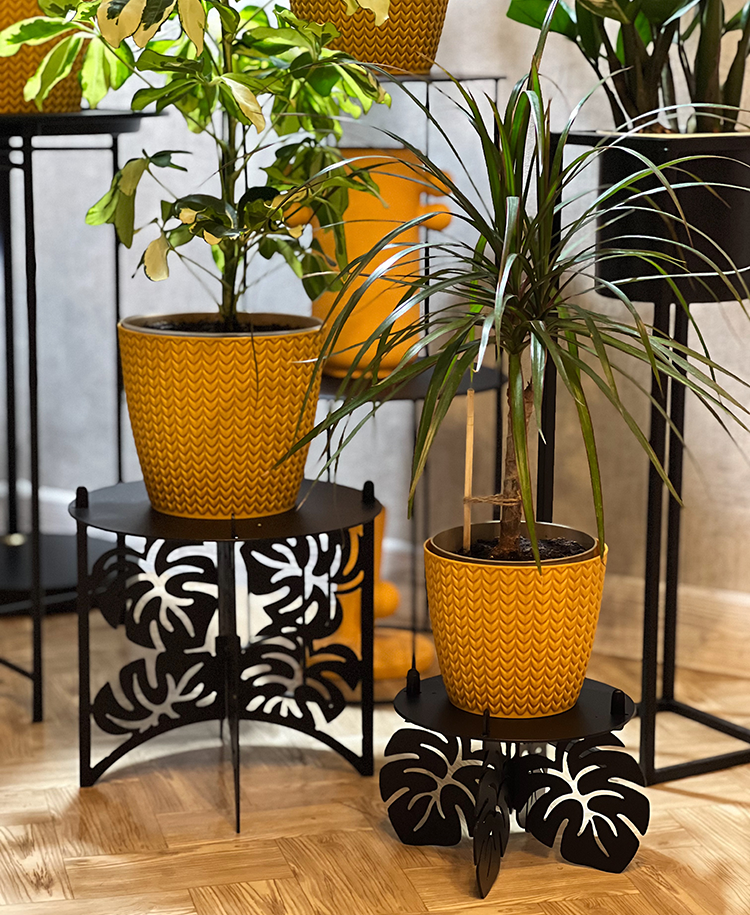 Подставка металлическая для цветов-вазонов NC Home Leaf Черный (110398) - фото 2 Подставка металлическая для цветов-вазонов NC Home Leaf Черный (110398) - фото 2