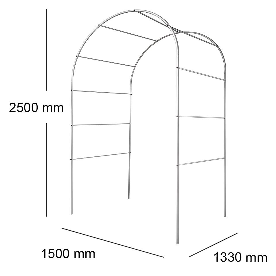 Опора для рослин арка садова 2500х1500х1330 мм d 20 мм/d 12 мм (АС-D20/D12-2500*1500*1330) - фото 2