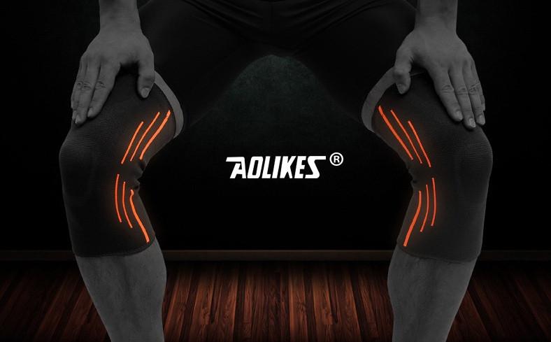 Наколінник Aolikes еластичний фіксатор суглоба 2 шт. М Чорний (01294) - фото 4 Наколінник Aolikes еластичний фіксатор суглоба 2 шт. М Чорний (01294) - фото 4